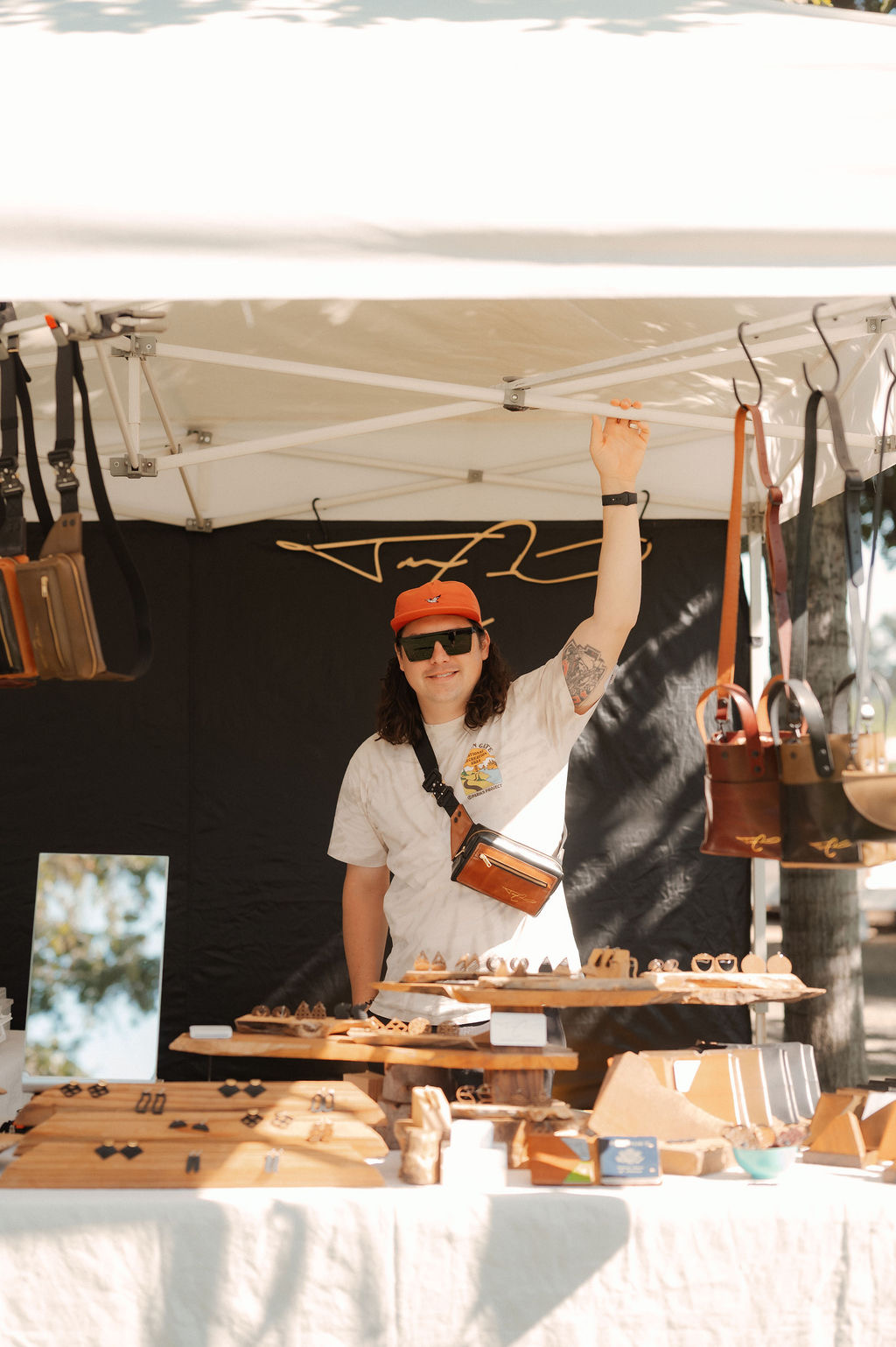 Jake Castro at market booth
